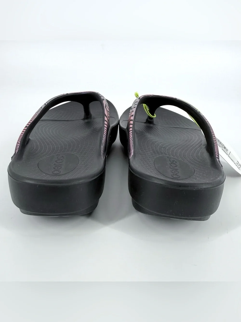OOFOS OOlala Limited Edition Sandal Womens Size 7 Disco Zebra Recovery Cushion